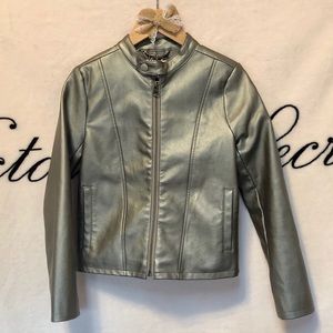 Silver Faux Leather Jacket